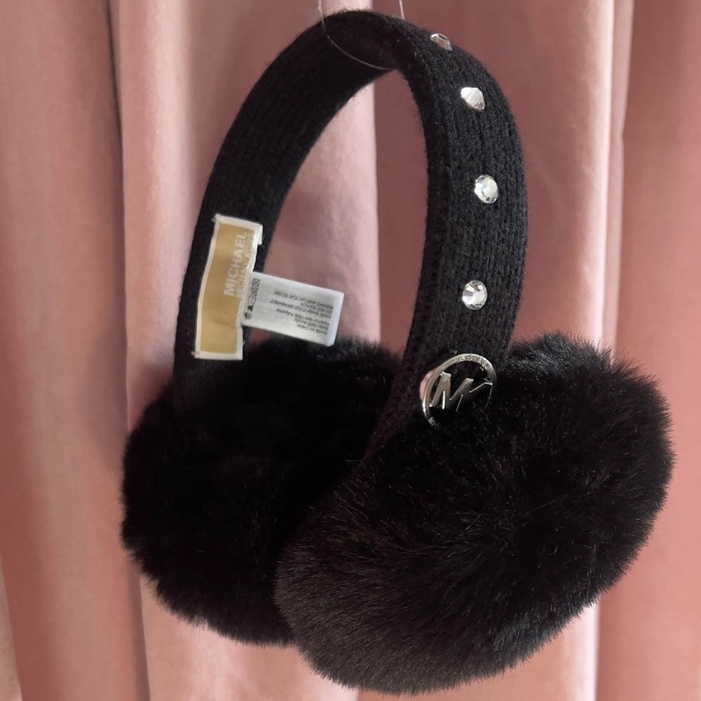 NWT - MICHAEL KORS| Black rhinestone earmuffs